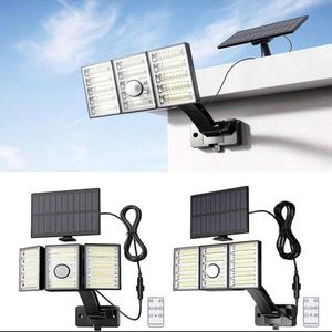 2 Pack Solar Outdoor Lights Motion Sensor, 108 LED 3 Heads Solar